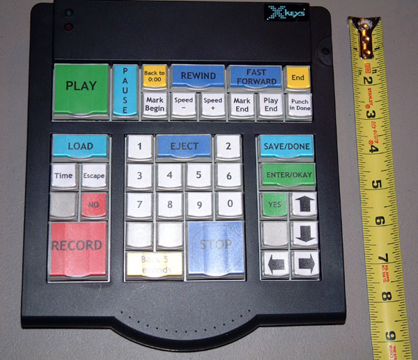 Mini Keypad photo demonstrating size of 9 inches long and displaying realistic button arrangements.